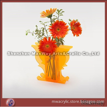 Orange transparent elegant cup-shaped acrylic vase/flower vase